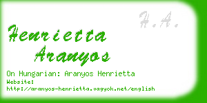 henrietta aranyos business card